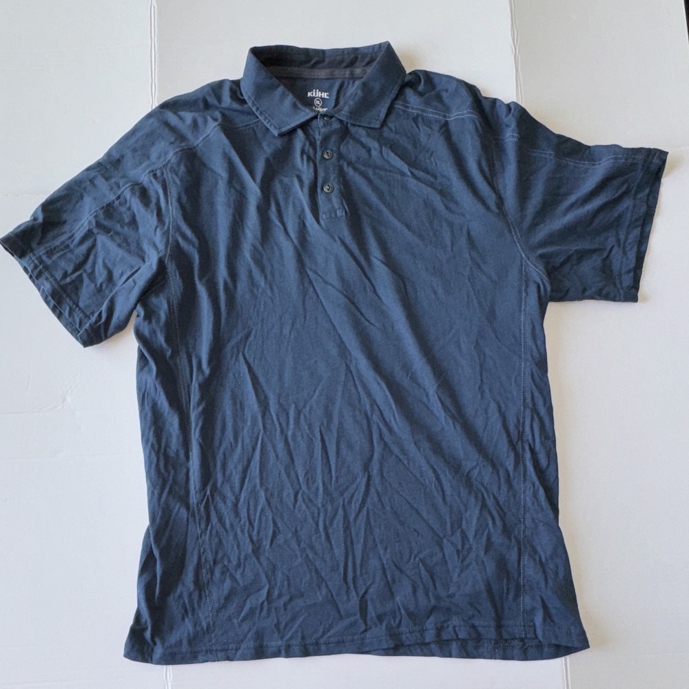 Kuhl Wayfarer Men's Polo Shirt XL Short Sleeve, Stretch, Wildfiber Blue